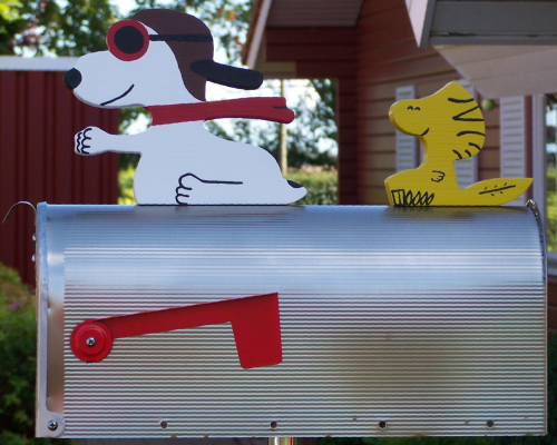 "Snoopy-Friends"  Edelstahl US-Mailbox, verschliessbar